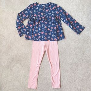 Carter's Floral Top With Peach Leggings